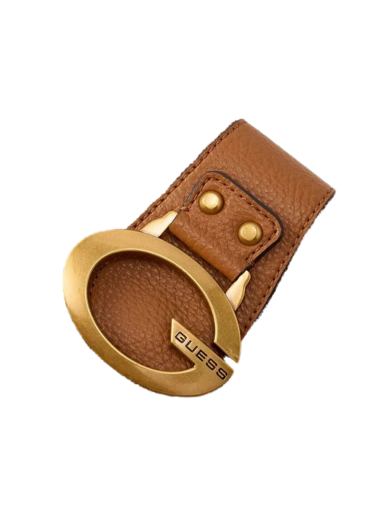 Guess Logo-Embossed Leather Crossbody Bag — Brown
