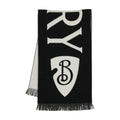 Burberry Logo Intarsia Wool Scarf — Black