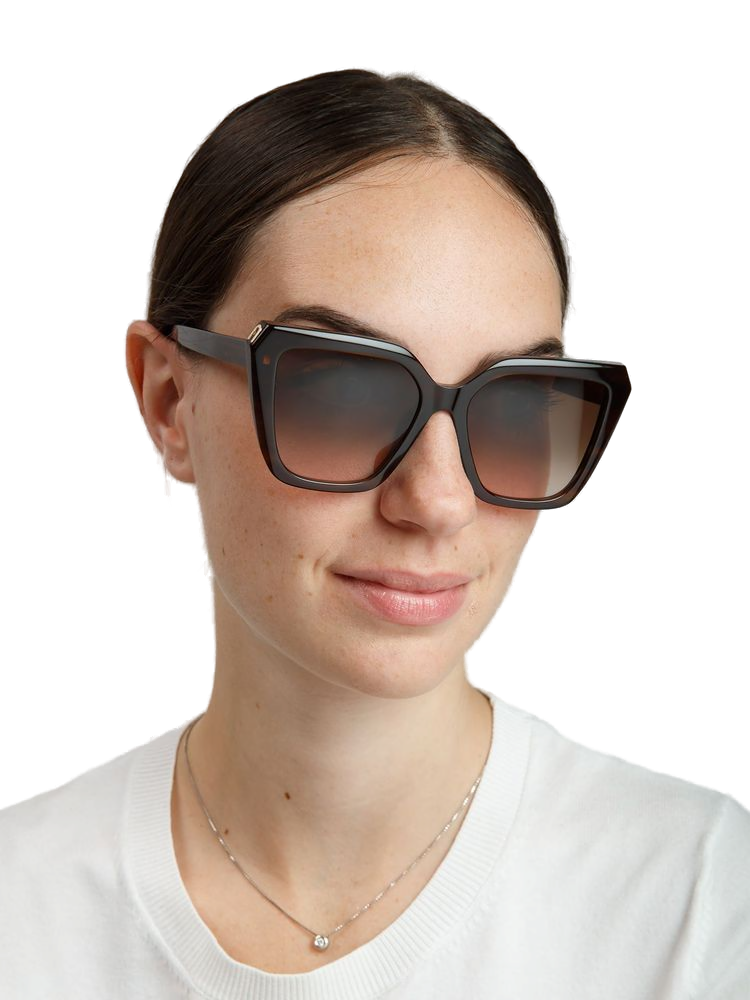 Furla SFU978 Oversized Square-Frame Sunglasses — Brown