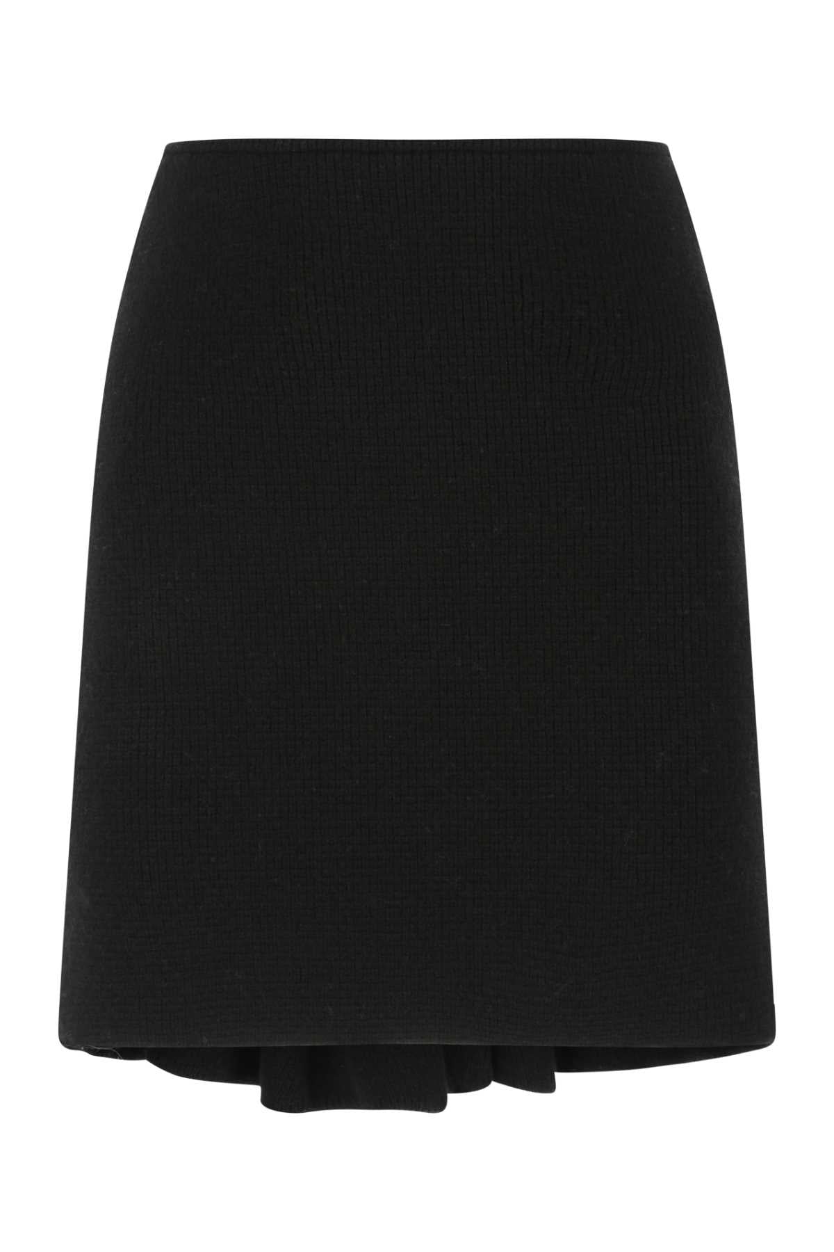 Bottega Veneta Wool-Blend A-Line Skirt — Black