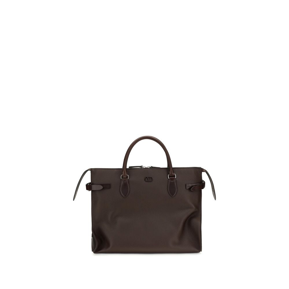 Valentino Garavani Antibes Top Handle Bag — Brown