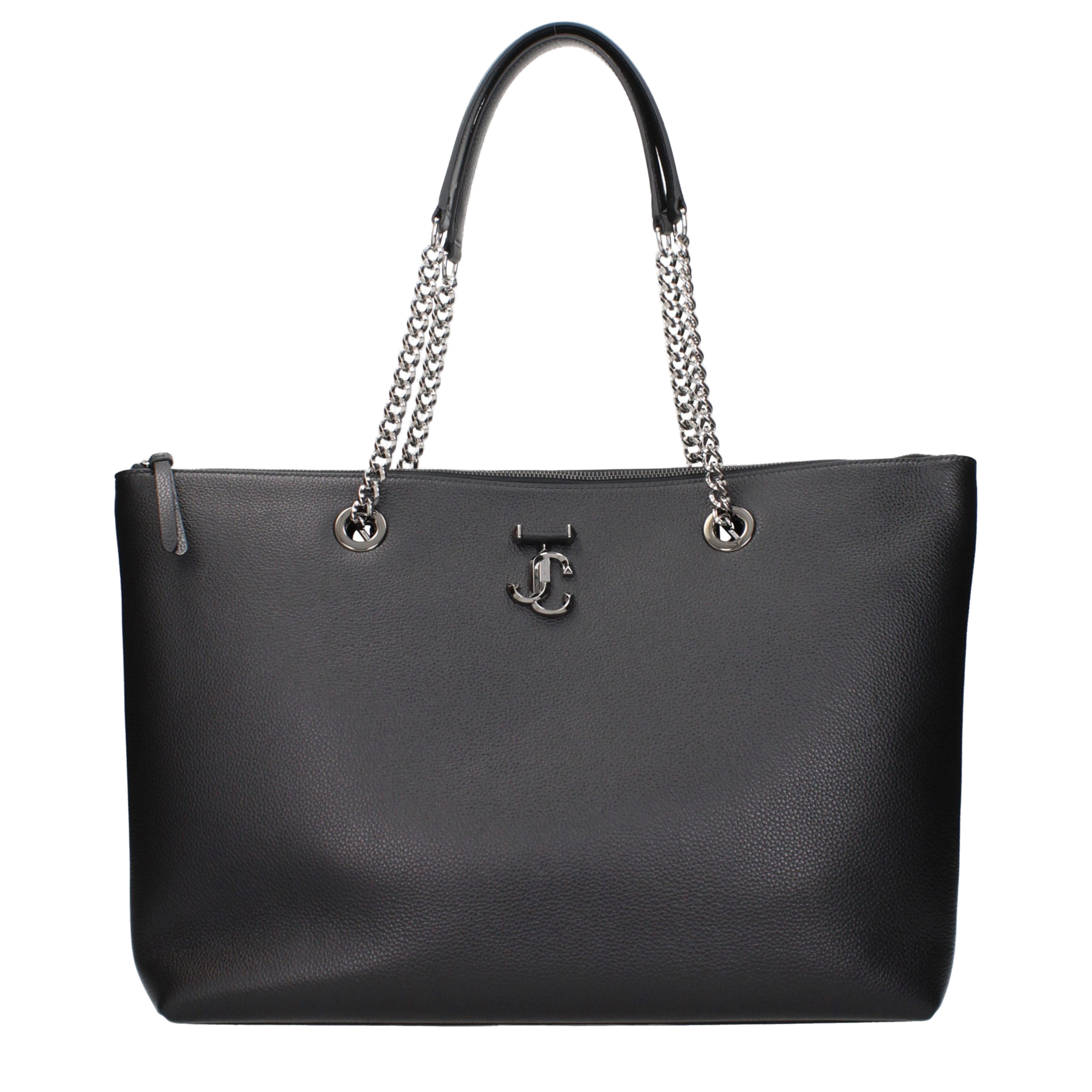 Jimmy Choo Logo-Embellished Leather Shoulder Bag — Black