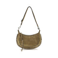Isabel Marant Studded Suede Leather Shoulder Bag — Beige