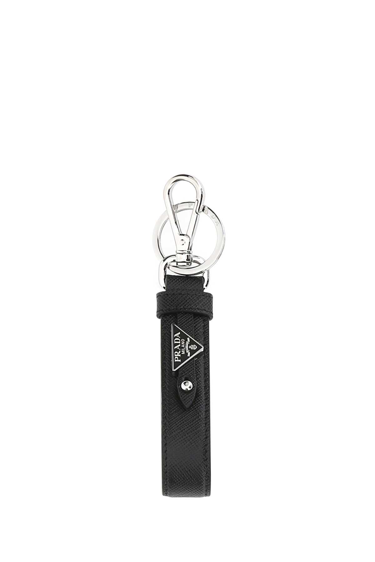 Prada Saffiano Leather Key Case — Black