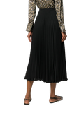 Valentino Pleated Silk Skirt — Black
