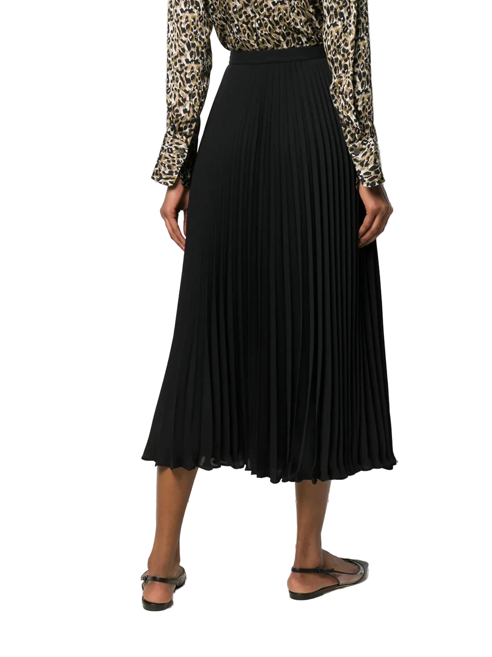 Valentino Pleated Silk Skirt — Black