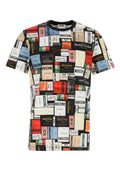 Moschino Logo-Collage Print Cotton T-Shirt — Multicolor