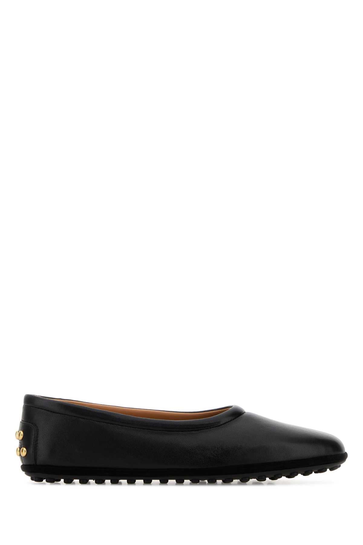 Tod's Leather Ballet Flat Flat — Black