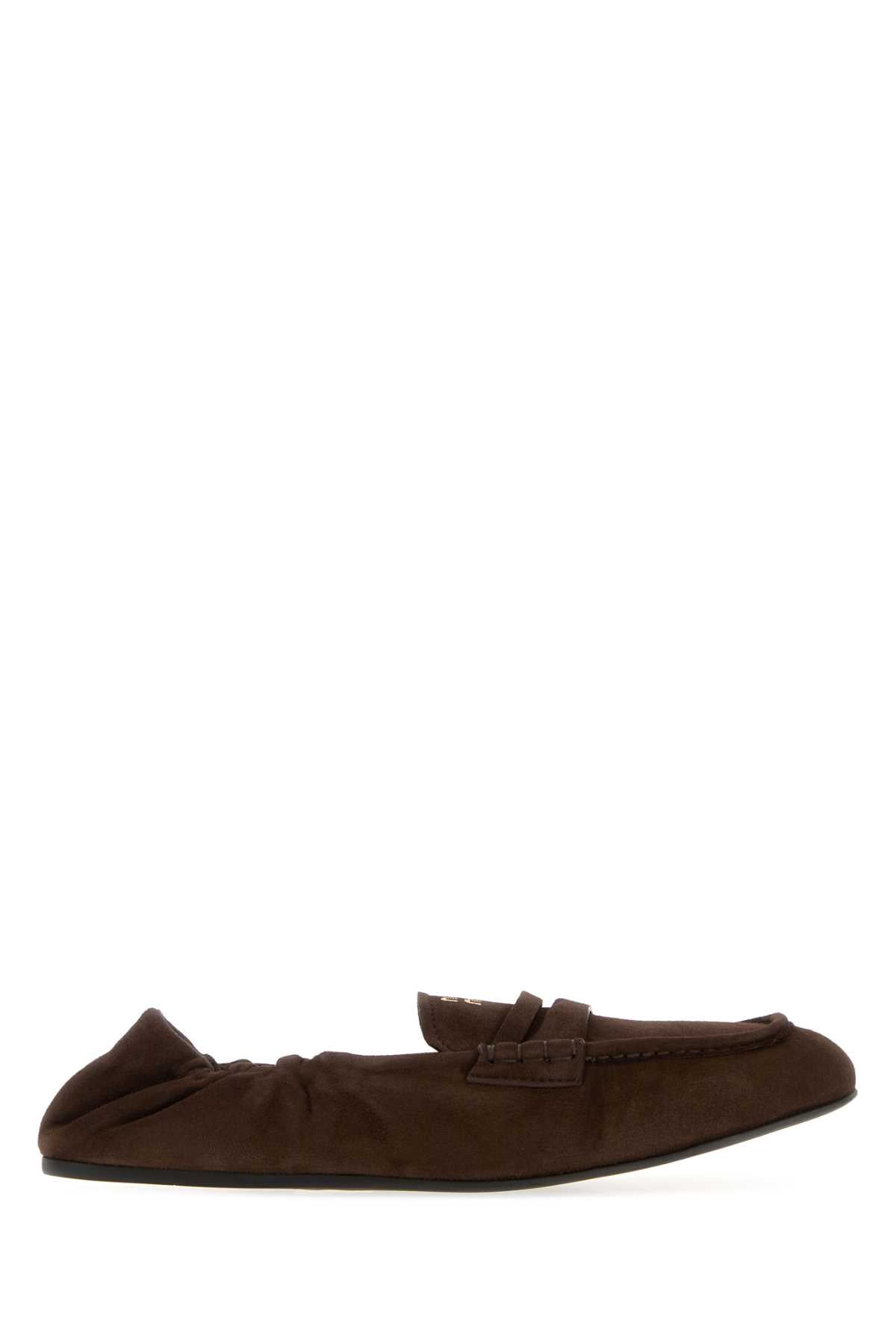 Miu Miu Suede Moccasin — Brown