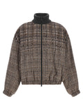 Brunello Cucinelli Check-Pattern Alpaca-Wool Jacket — Brown