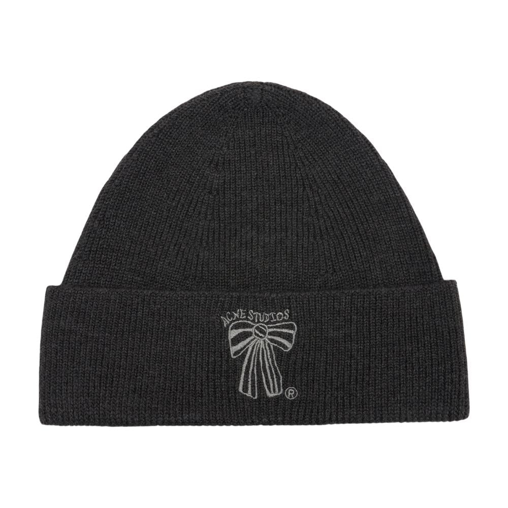 Acne Studios C40423-AA2 Wool Ribbed Beanie — Gray