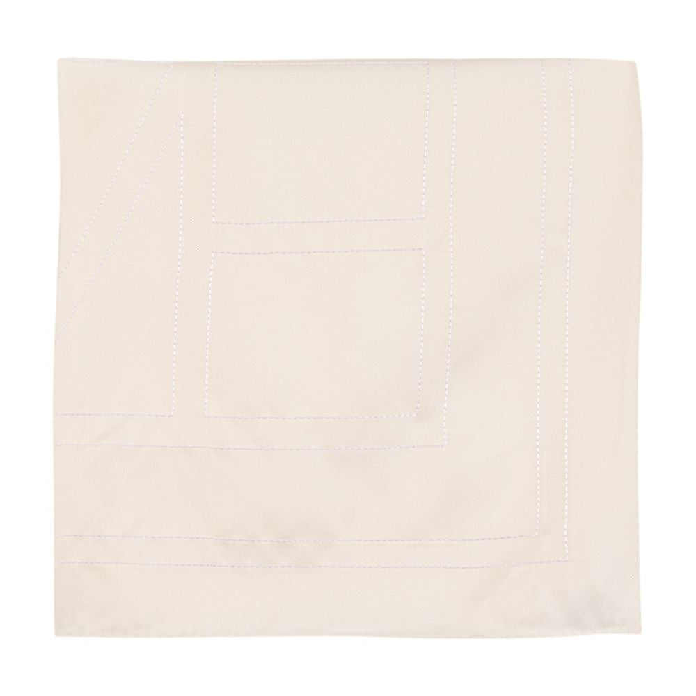 Toteme Embroidered Monogram Silk Scarf — Beige