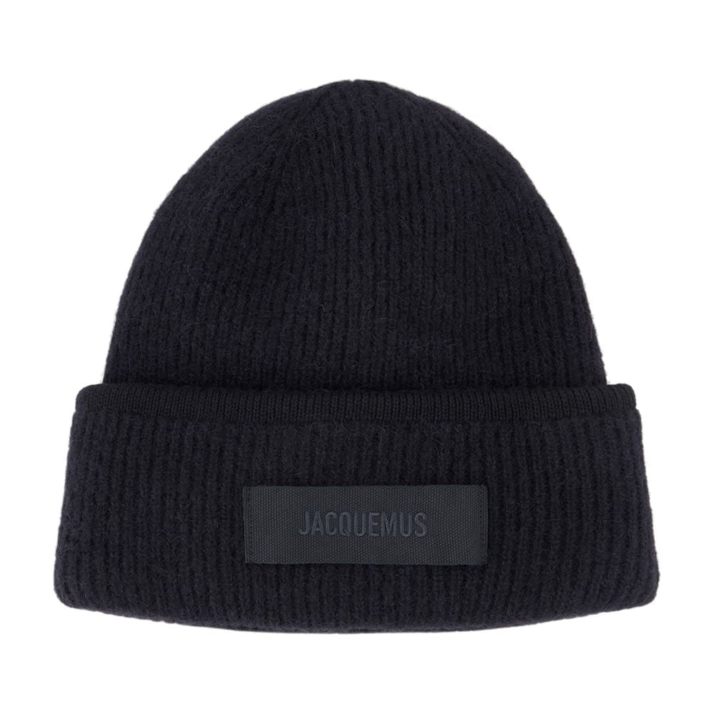 Jacquemus ACU00666AK00227-990 Ribbed Wool Beanie — Black