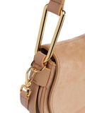 Coccinelle Suede Cowhide Shoulder Bag — Beige