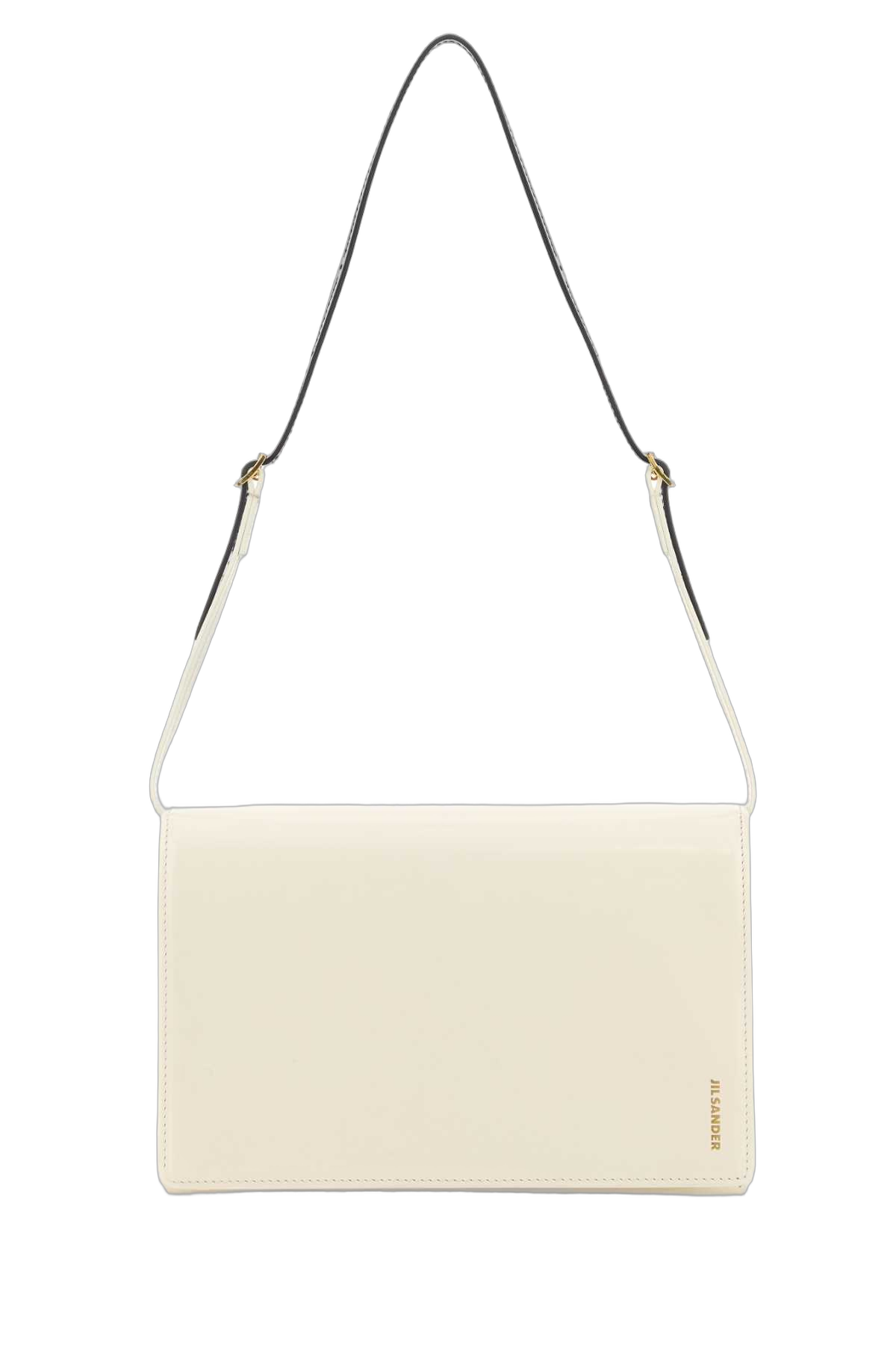 Jil Sander Minimalist Leather Shoulder Bag — Beige