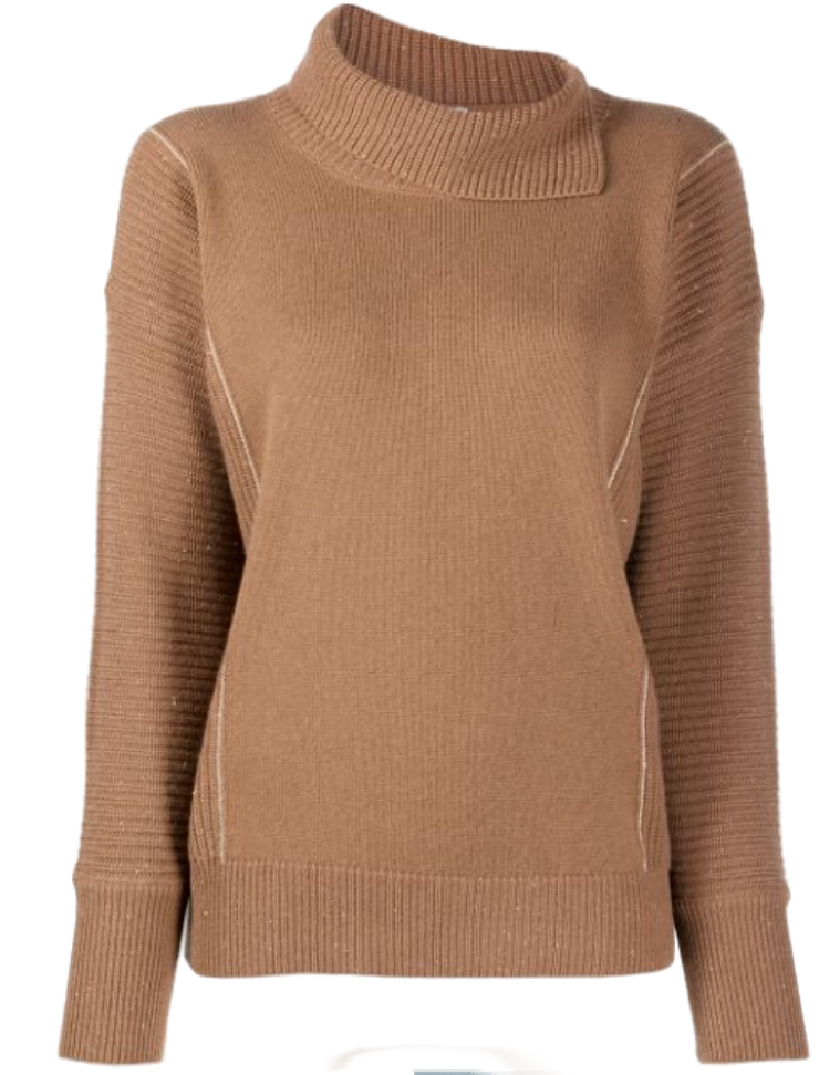 Peserico Virgin Wool Cashmere Blend Sweater — Camel