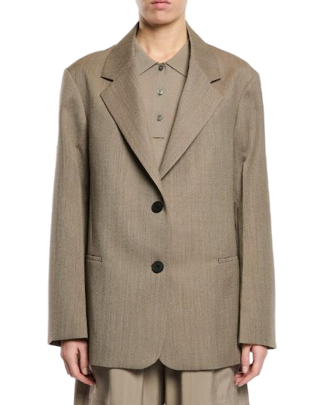 Studio Nicholson Notched Lapel Tailored Blazer — Beige