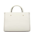Jimmy Choo Logo-Embossed Leather Tote Bag — White