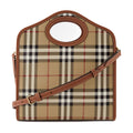 Burberry Checked Canvas Mini Bag — Brown