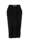 Valentino Garavani Leather Midi Skirt — Black