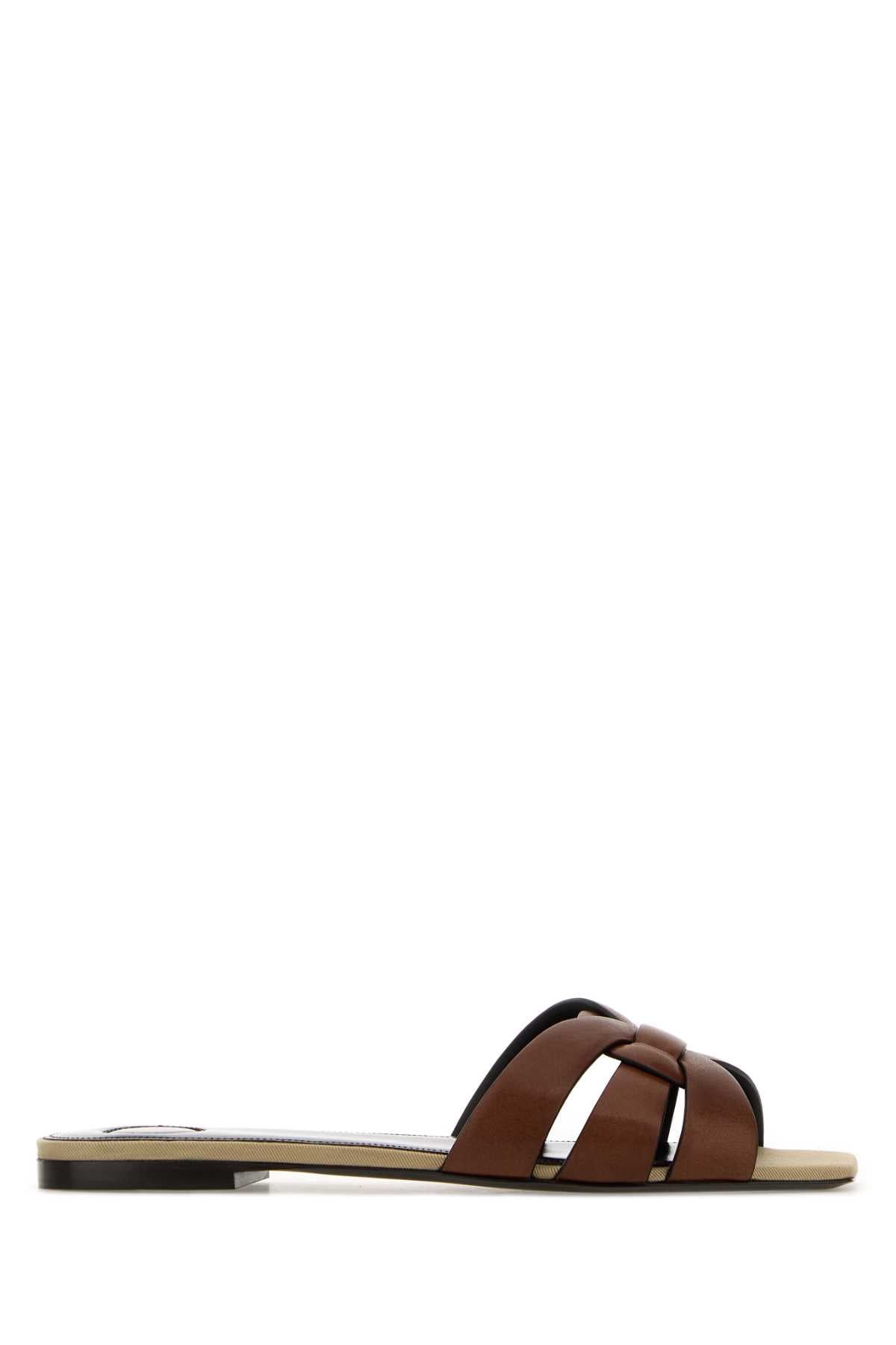 Saint Laurent Tribute 05 San Flat — Brown