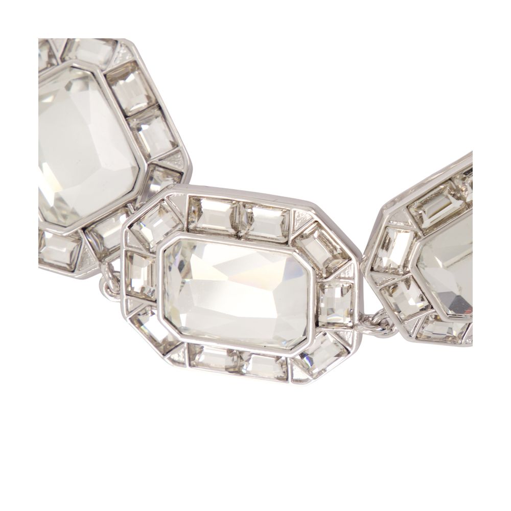 Self-Portrait Crystal and Pearl Necklace — Silver