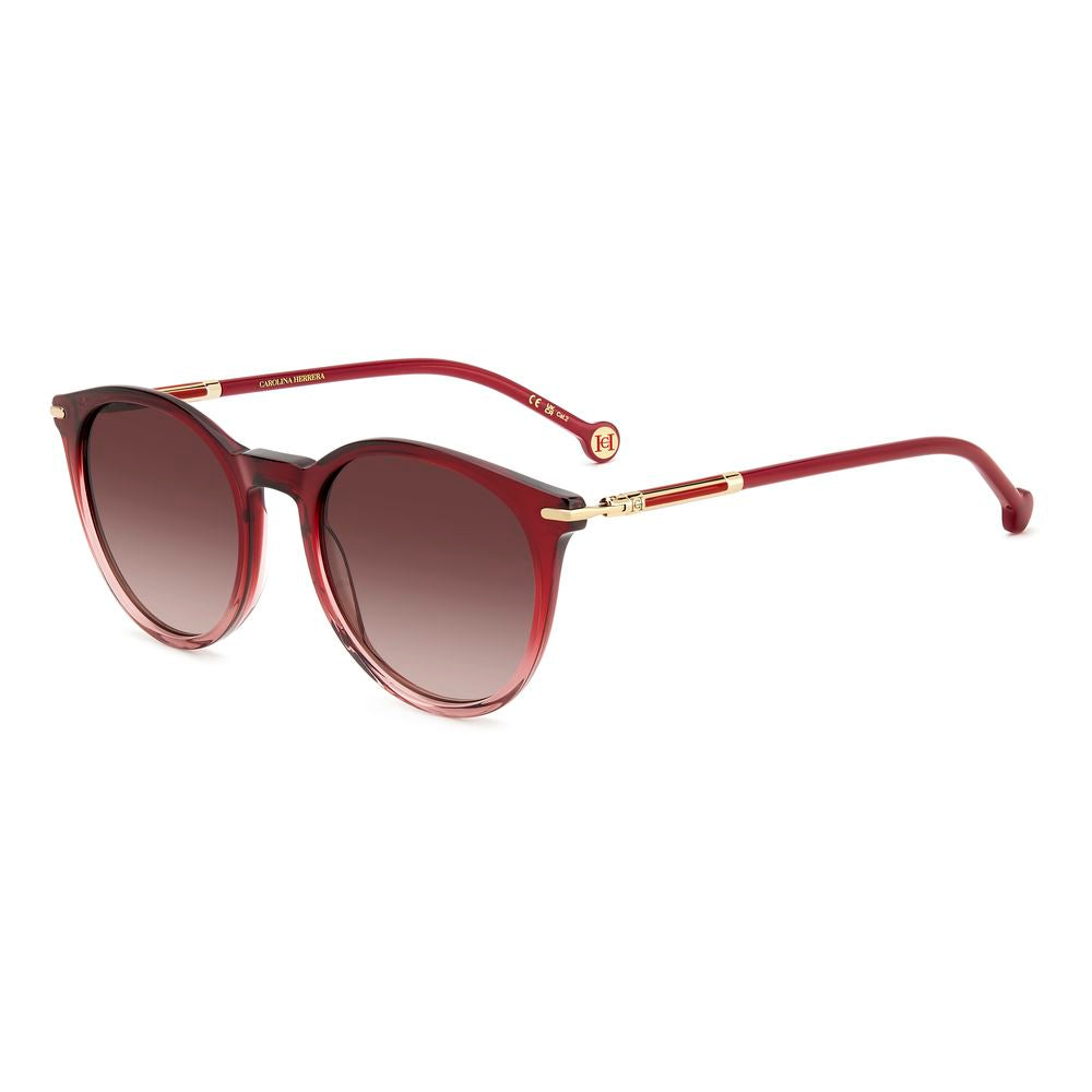 Carolina Herrera CHHER0230S2OOAC Acetate Round-Frame Sunglasses — Red