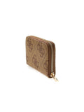 Guess Logo-Printed Polyurethane Wallet — Beige