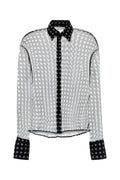 Ermanno Scervino Polka-Dot Silk Shirt — Gray