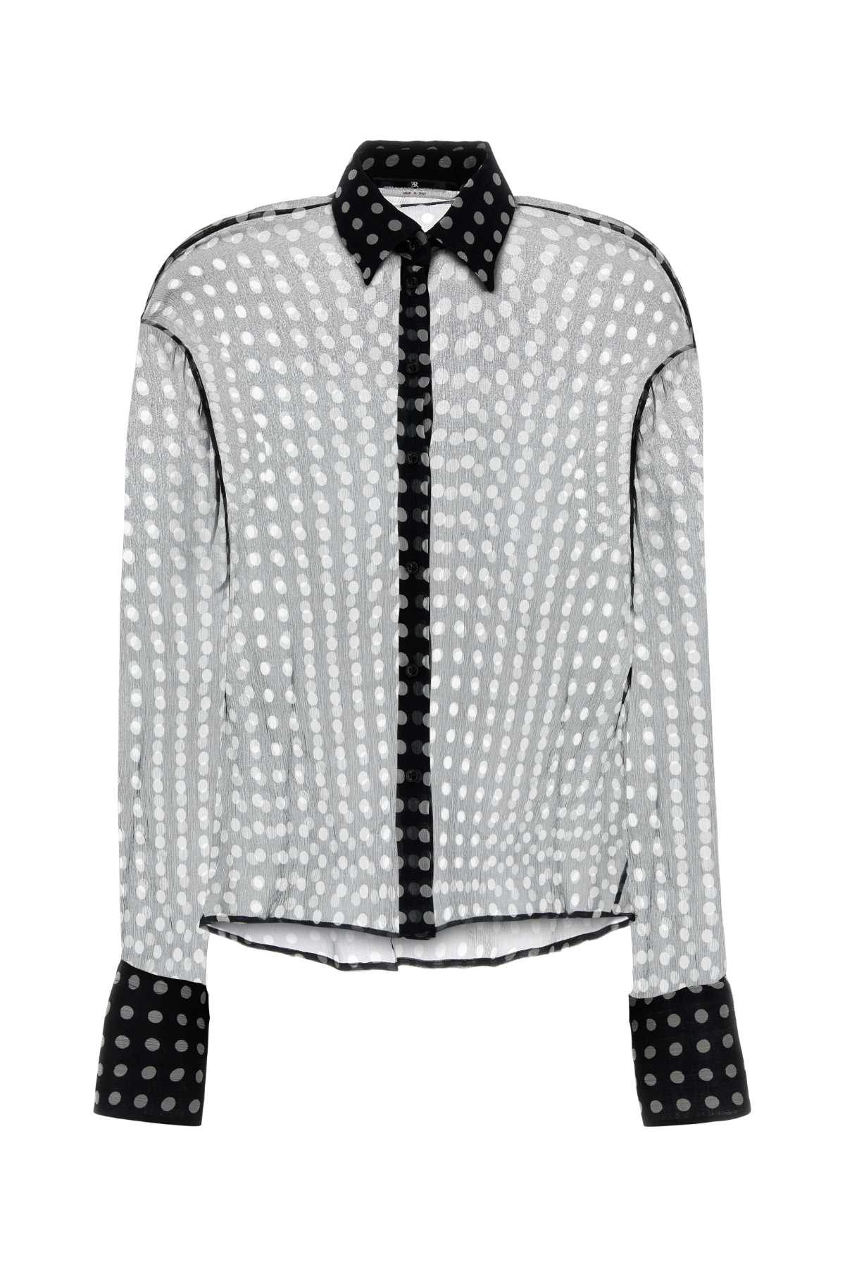 Ermanno Scervino Polka-Dot Silk Shirt — Gray