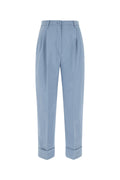 Hebe Studio Pleated Wide-Leg Trousers — Blue