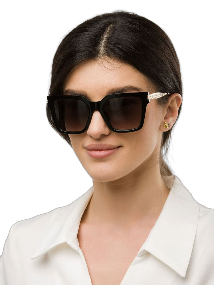 Just Cavalli SJC201 Oversized Square Acetate Sunglasses — Black