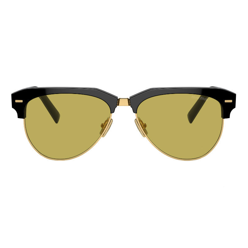 Miu Miu MU09ZS1AB07O Yellow-Tinted Sunglasses — Black