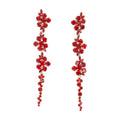 Simone Rocha Floral Synthetic Pearl Earrings — Red