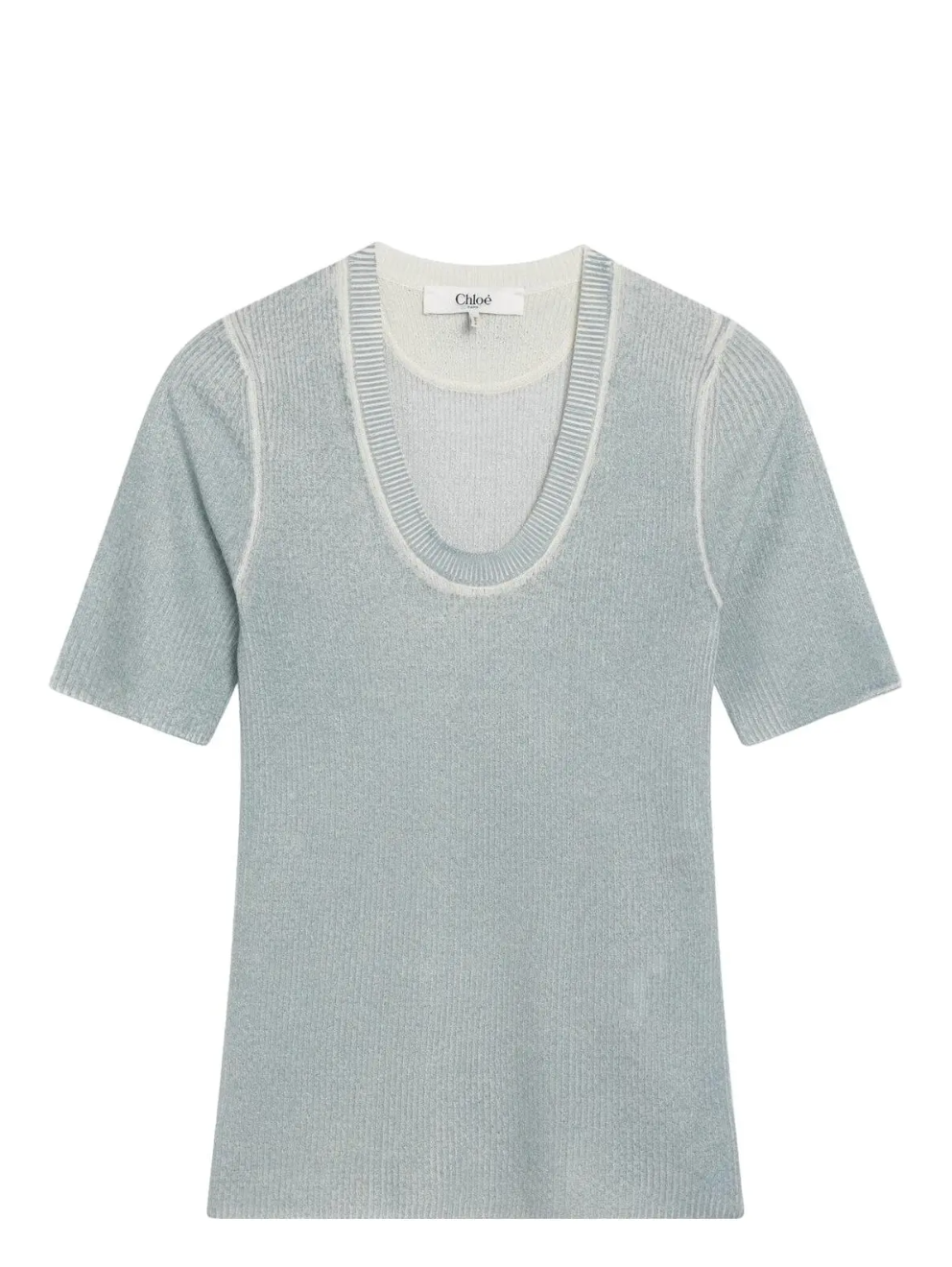 Chloé Ribbed Cotton Sweater — Blue