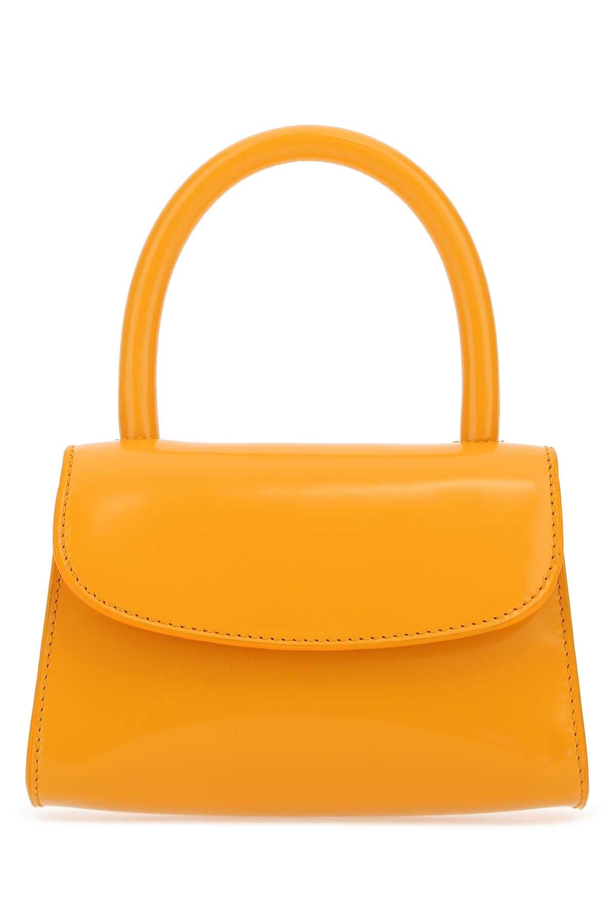 By Far Leather Top Handle Bag — Orange