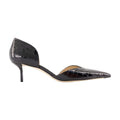 Victoria Beckham Croc-Embossed Calfskin Pump — Black
