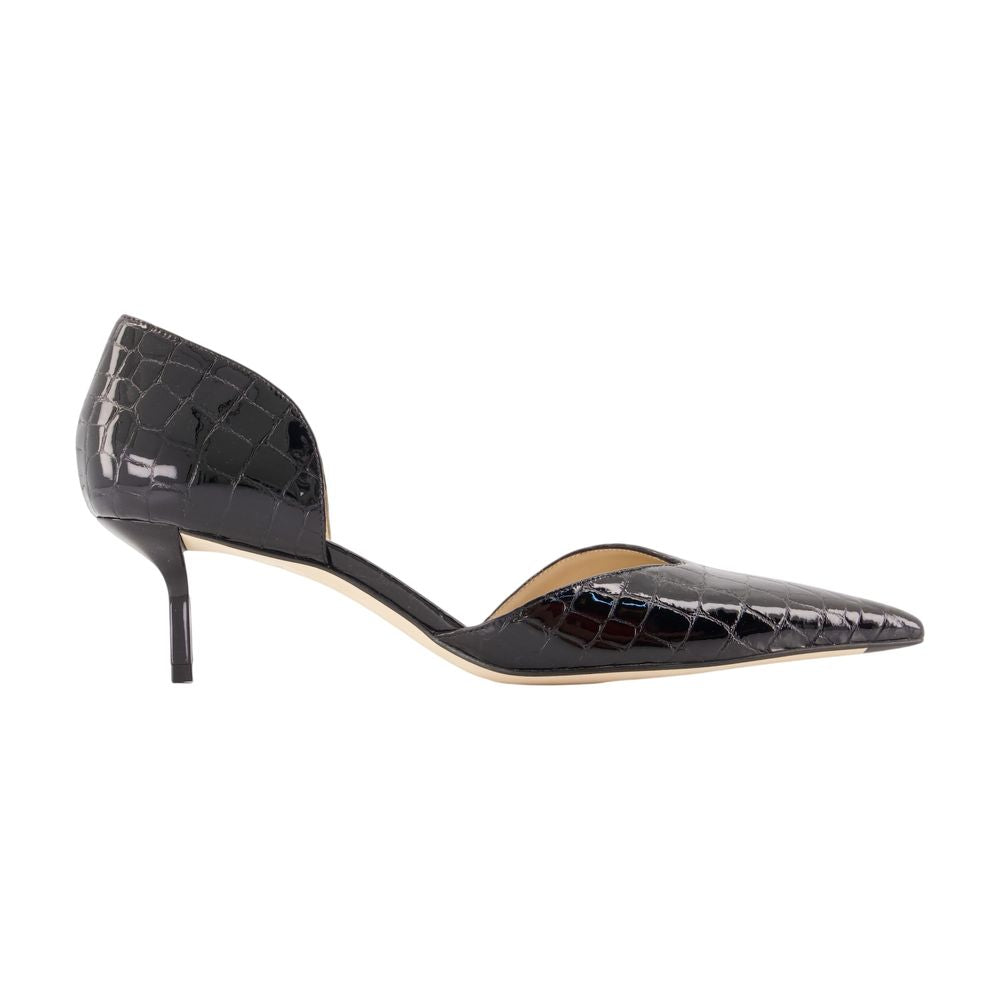 Victoria Beckham Croc-Embossed Calfskin Pump — Black