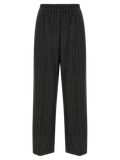 Brunello Cucinelli Pinstriped Virgin Wool & Cashmere Trousers — Gray
