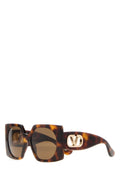 Valentino Garavani SUNGLASS Tortoiseshell Acetate Sunglasses — Brown