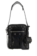 Balenciaga Leather Studded Shoulder Bag — Black