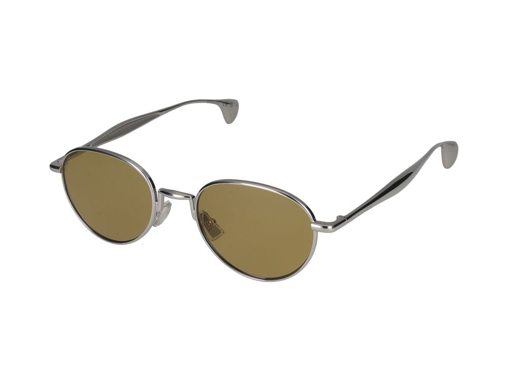 Bottega Veneta BV1396S Metal Round Sunglasses — Brown