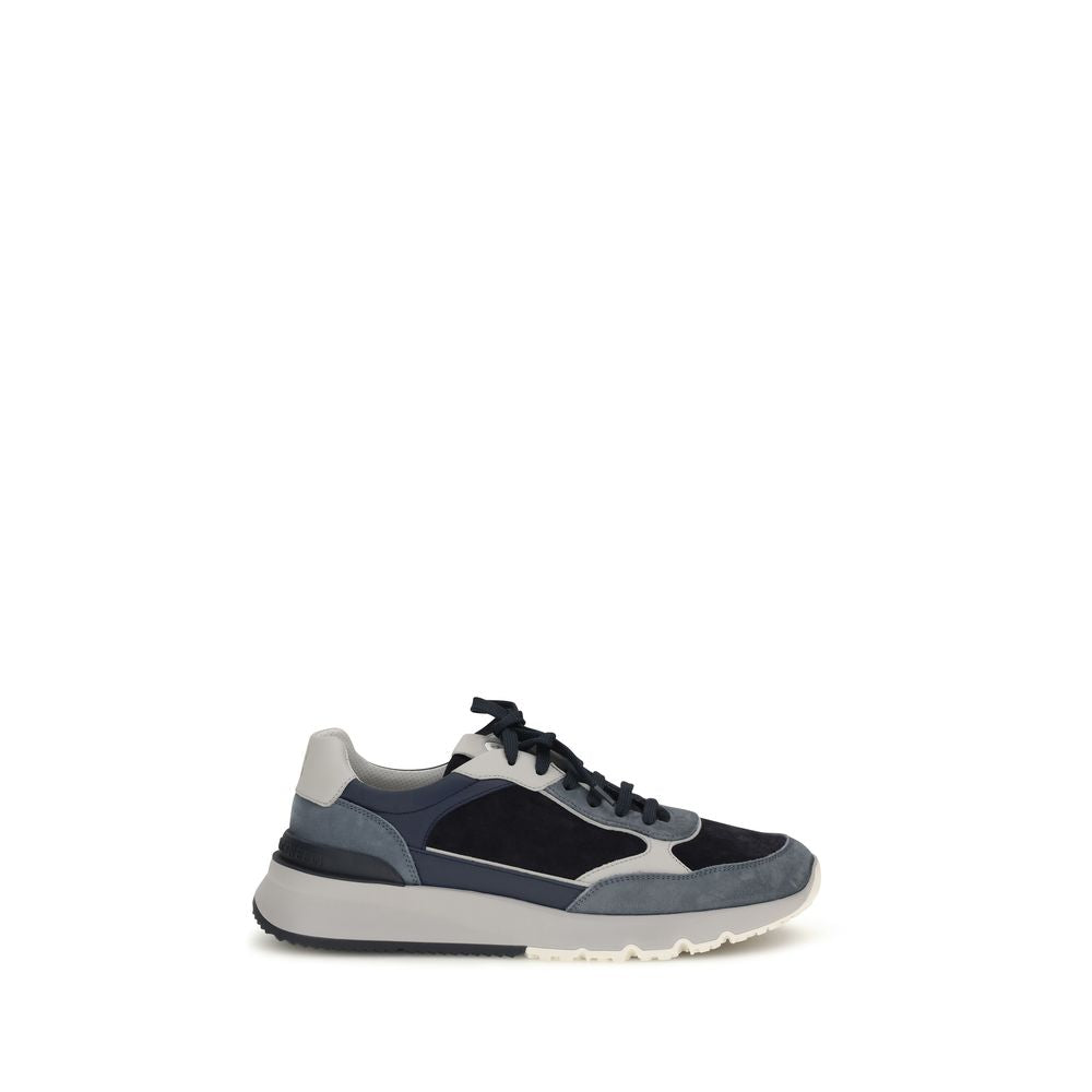 Brunello Cucinelli Calf Leather Sneaker — Blue