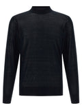 Brunello Cucinelli Silk and Cotton Mock Neck Sweater — Black