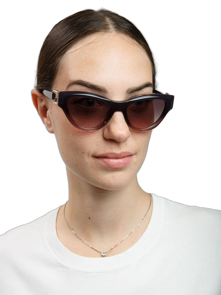 Furla SFU982 Glossy Gradient Purple Acetate Sunglasses — Purple