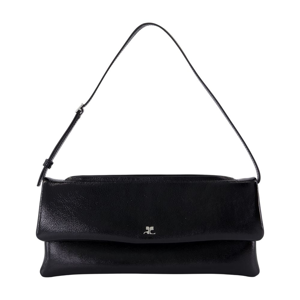 Courreges Leather Cuff Clutch — Black