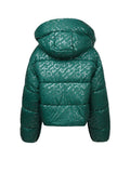 Pinko Quilted Monogram Down Jacket — Teal