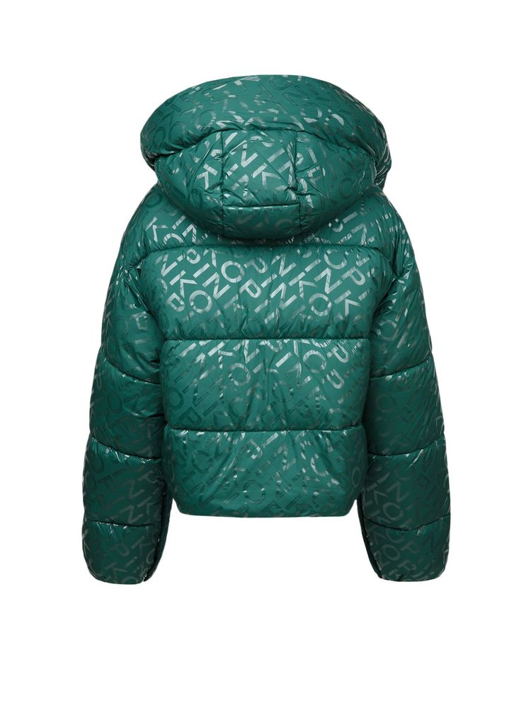 Pinko Quilted Monogram Down Jacket — Teal
