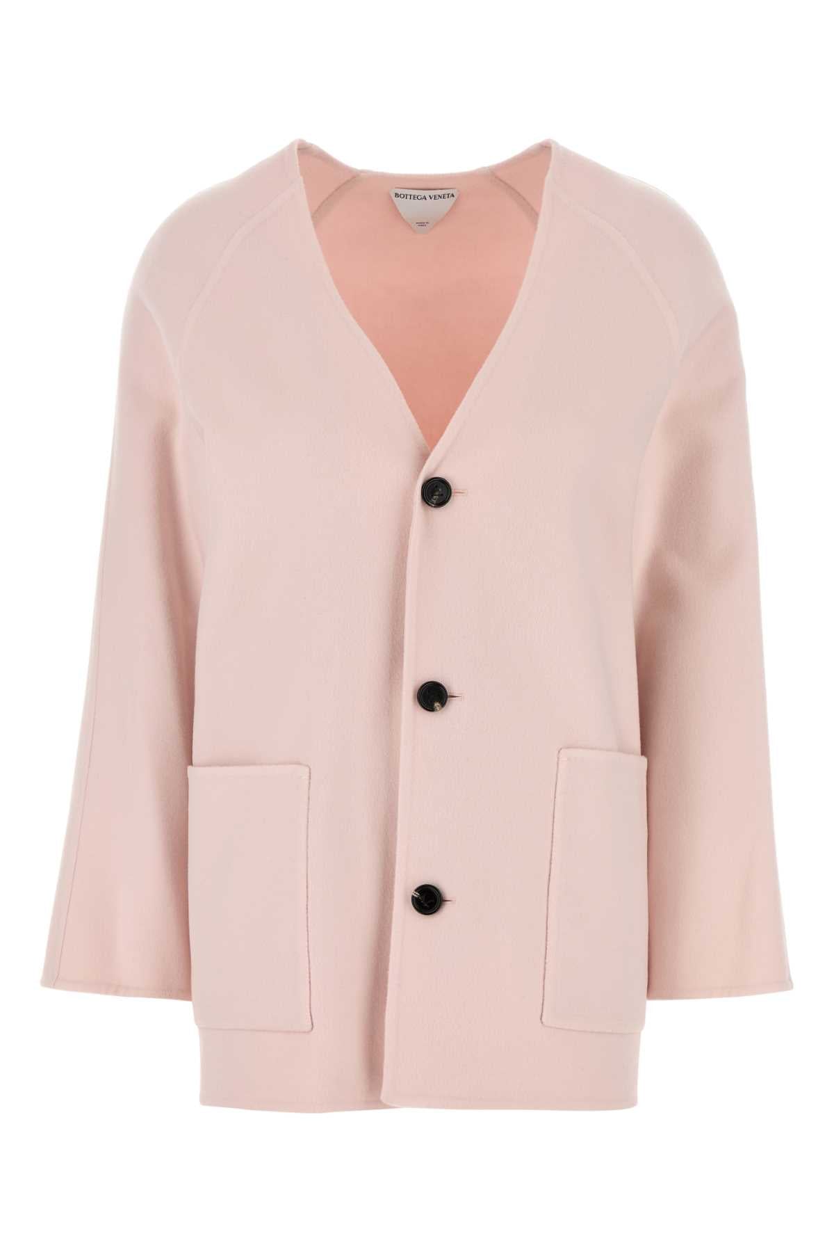 Bottega Veneta Wool-Cashmere Knit Cardigan — Pink