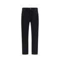 Saint Laurent Cotton Straight-Leg Jeans — Black